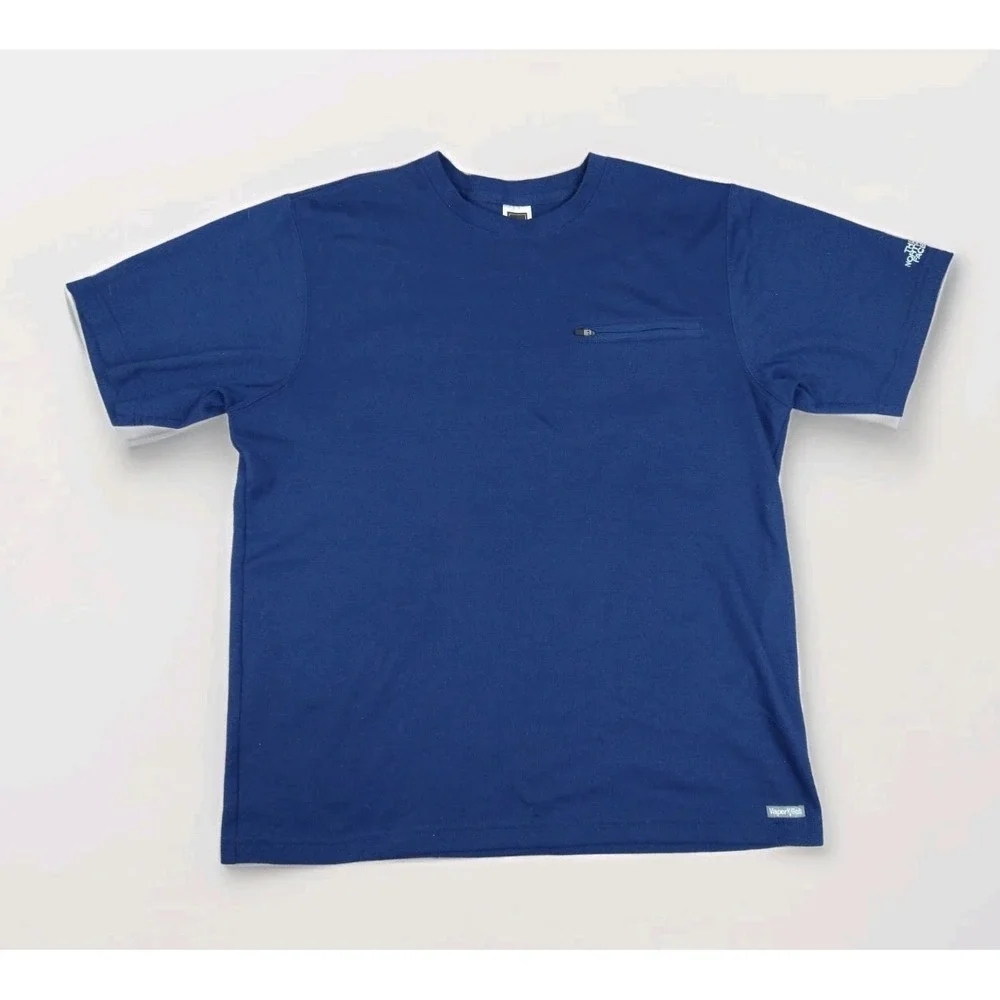 The North Face Mens Vaporwick Short‎ Sleeve T Shirt Size Medium Blue Pocket